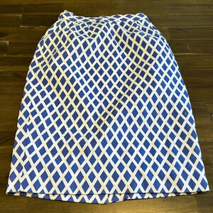 Vintage Constance Sanders Diamond Printed Pencil Skirt High Waisted Geometric 2